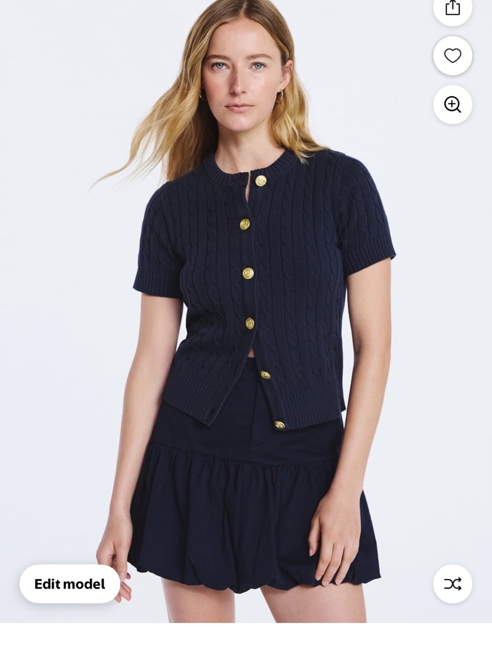 Sold Out Cable-Knit Short-Sleeve Cardigan